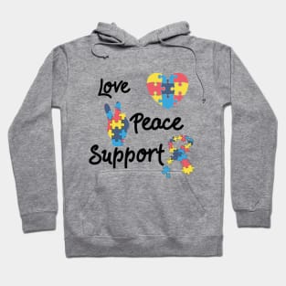 Autism Awareness Love Peace Support Hoodie